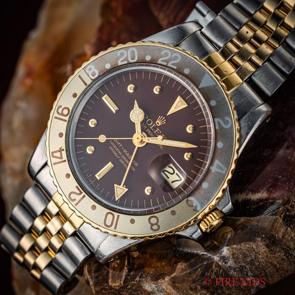 ロレックス ROLEX GMTマスター コンビ ブラウンニップル 1970年製 Ref.1675/3 MK2ダイヤル MK2ベゼル 純正コンビブレス