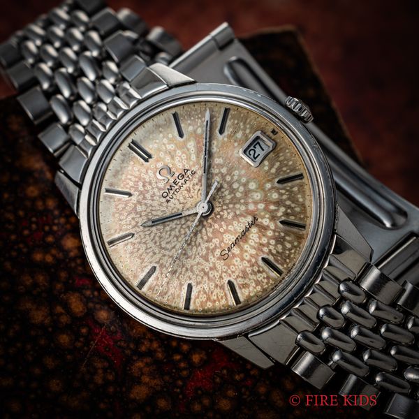 オメガ 1967年製 シーマスター Ref.166.002 自動巻 パティーナダイヤル Cal.565 純正ライスブレス付