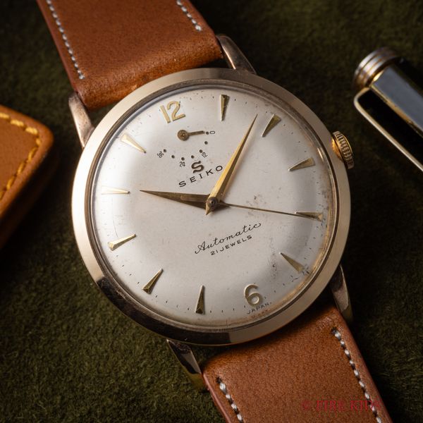 セイコー インジケーター 1957年製 14金張り Ref.14015 自動巻き 純正革ベルト、尾錠付