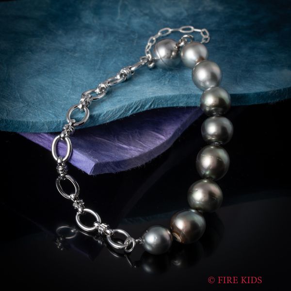 黒蝶真珠ブレスレットSilver8.5-10.5mm18cm