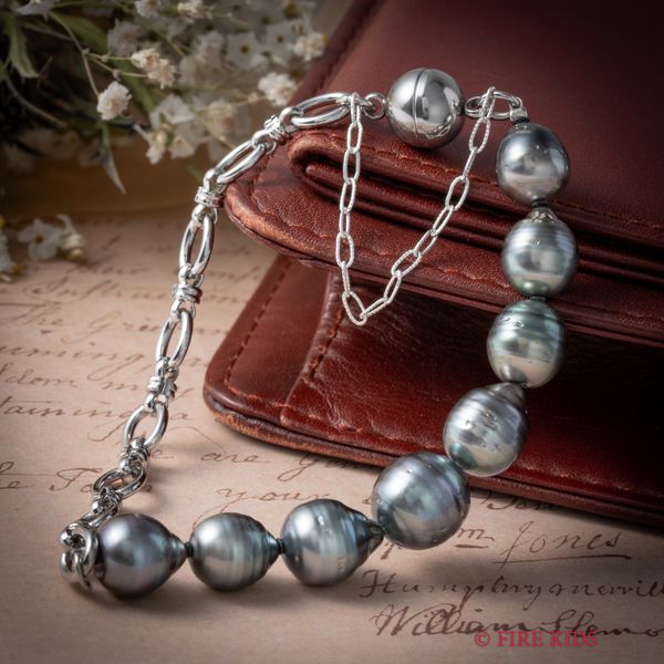 黒蝶真珠ブレスレットSilver9.0-11mm18cm
