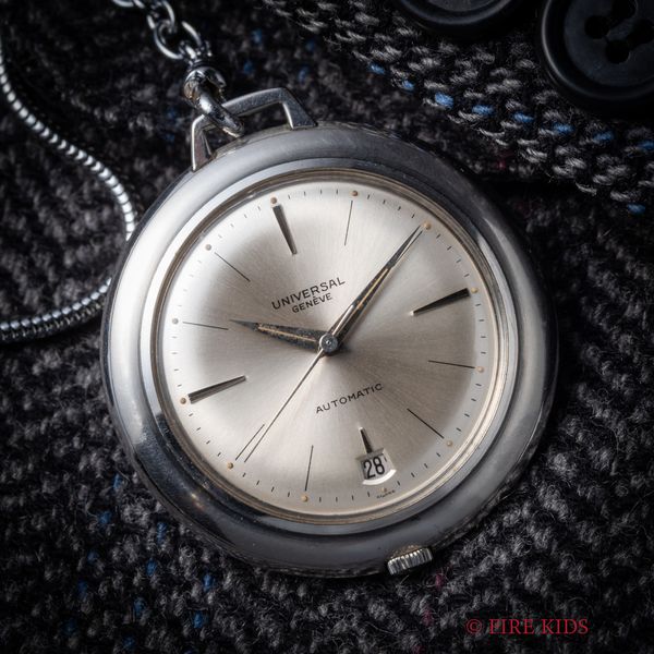 ユニバーサル・ジュネーブ UNIVERSAL GENEVE 1961年製 ポケットウォッチ 裏スケルトン マイクロローター搭載自動巻 Cal.218-2 懐中時計
