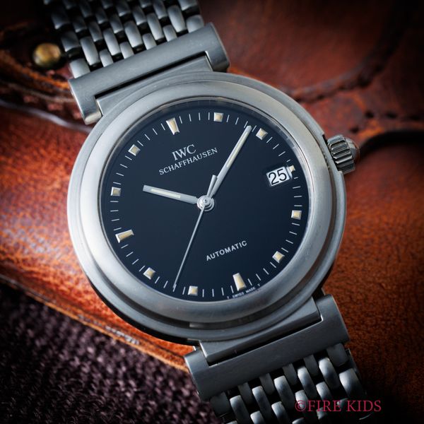 IWC 1998年製 ダヴィンチ 黒文字盤 フレキシブルラグ 自動巻き 純正ステンブレス お魚リューズ